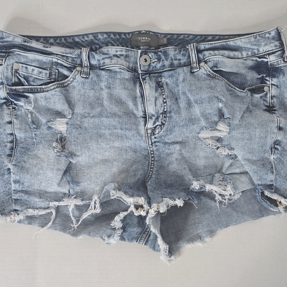 torrid Pants - Torrid Women's Distressed Jean Shorts - Light Blue